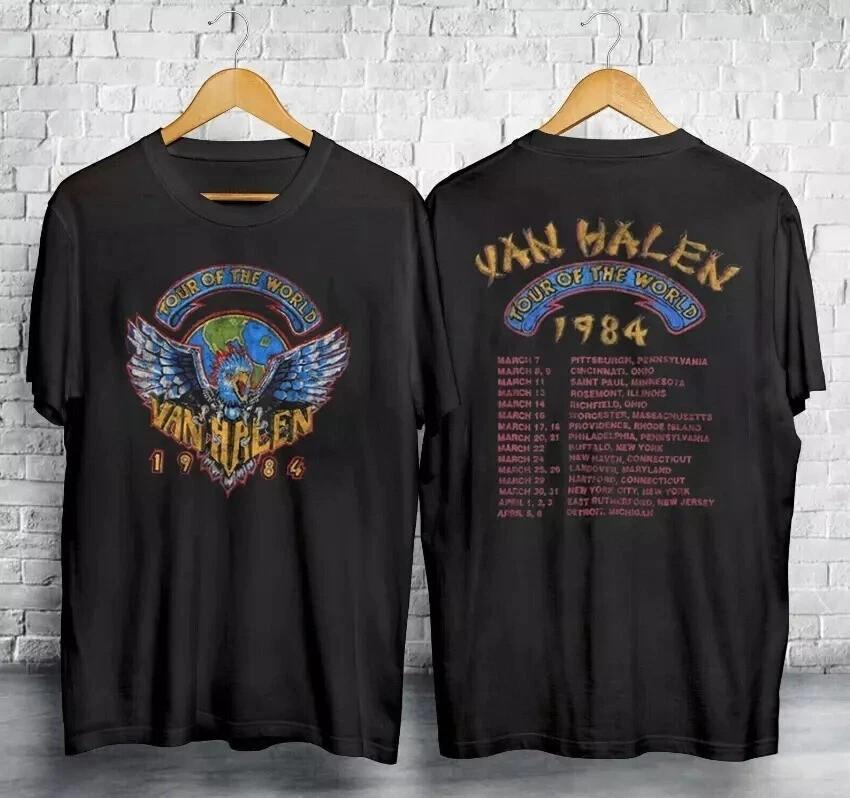 Tour Vintage 1984 Van Halen World Tour Monsters of Rock T-Shirt Unisex T-Shirt L
