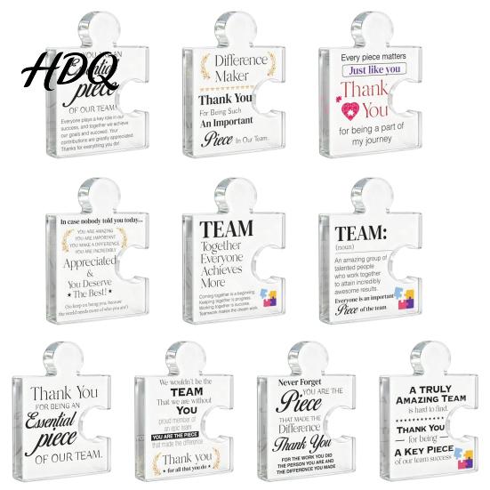 Personalized Puzzle Piece Decor Acrylic Shape Ornaments for Team Appreciation and Employee Recognition Transparent Meaningful Colleague Farewell