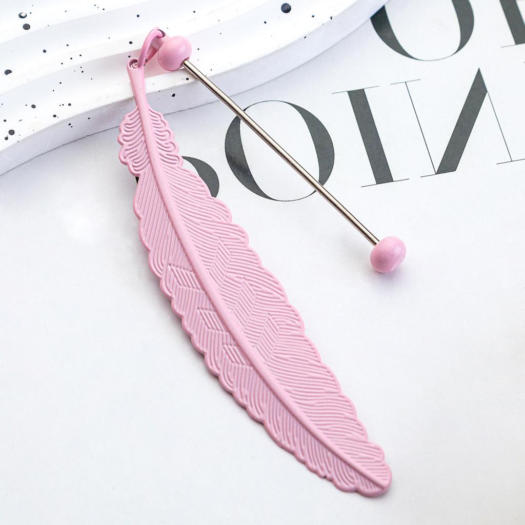 Funny Diy Beaded Feather Bookmark Children Student Reward Metal Book Mark Book Spare Parts Accessories Reading Stationery Gift