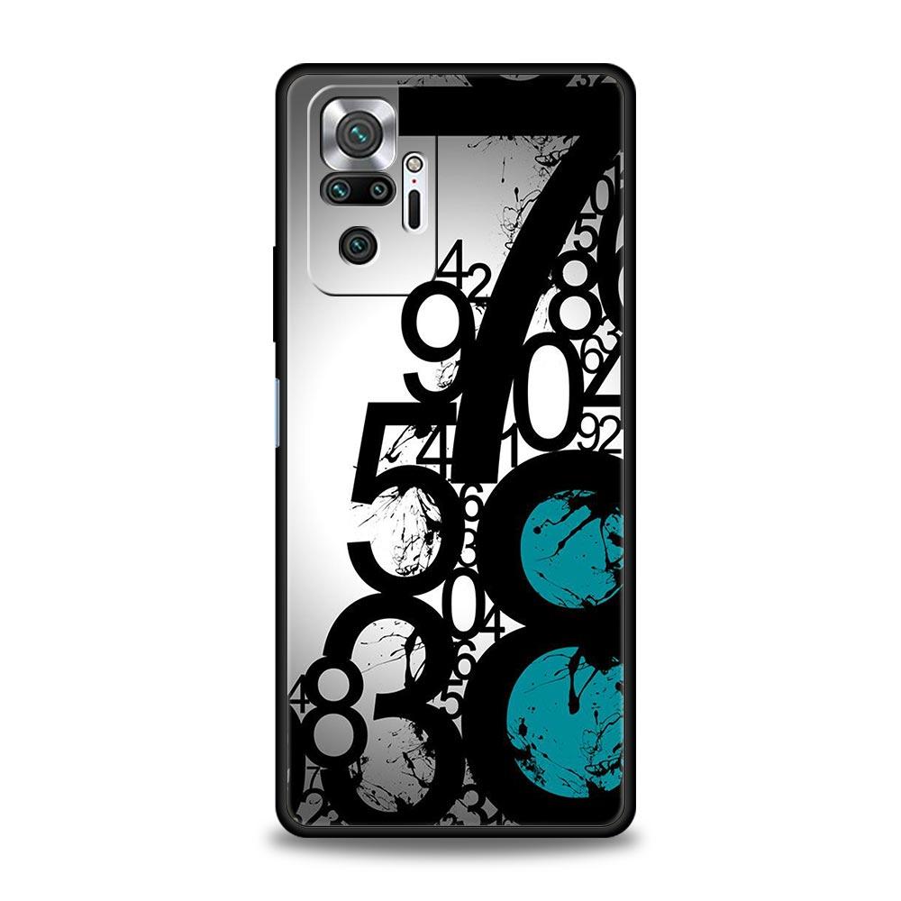 Number Pattern Phone Case Cover for Redmi 14C 10C Note 15 14 13 12 10 11 K40 Pro Plus 5G Soft TPU Shockproof Shell Fundas Capas