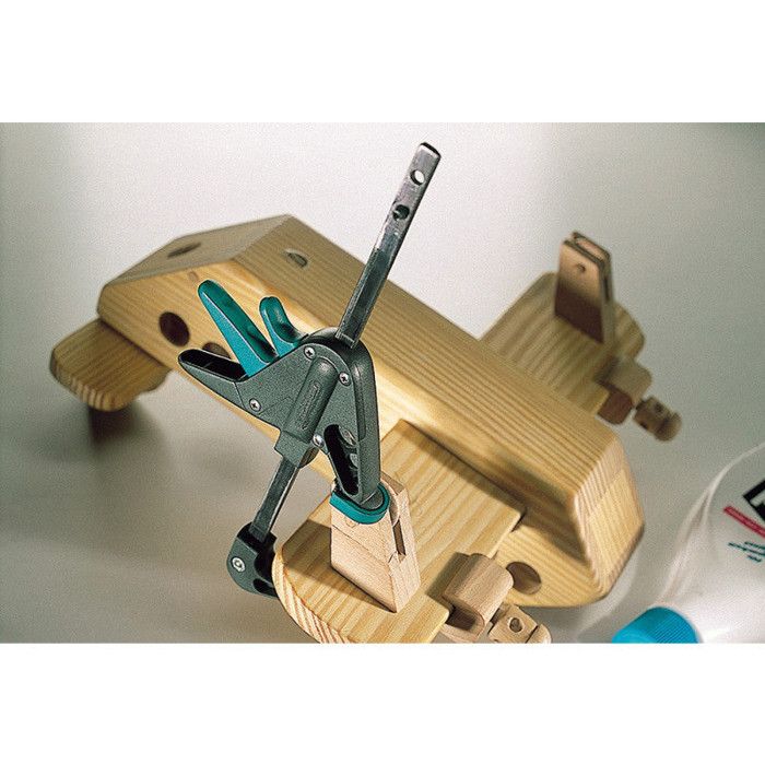 Einhandzwinge EHZ 40-110 - WOLFCRAFT - ideal für Modellbau - Stahl schwarz grau grün