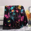 Dark Butterflies  Print Flannel Blanket, High Quality Comfortable for All Seasons, Home Decor, Warmth and Comfort