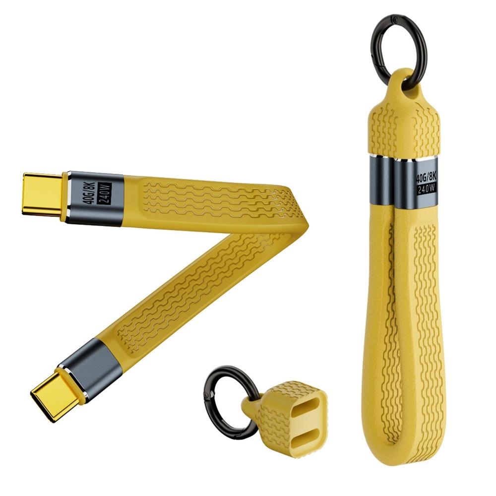 Cabo USB4 Tipo-C Universal 40Gbps PD 240W Cabo de Dados USB-C Curto Chip E-marker Fio Flexível de Placa Macia Saída de Vídeo