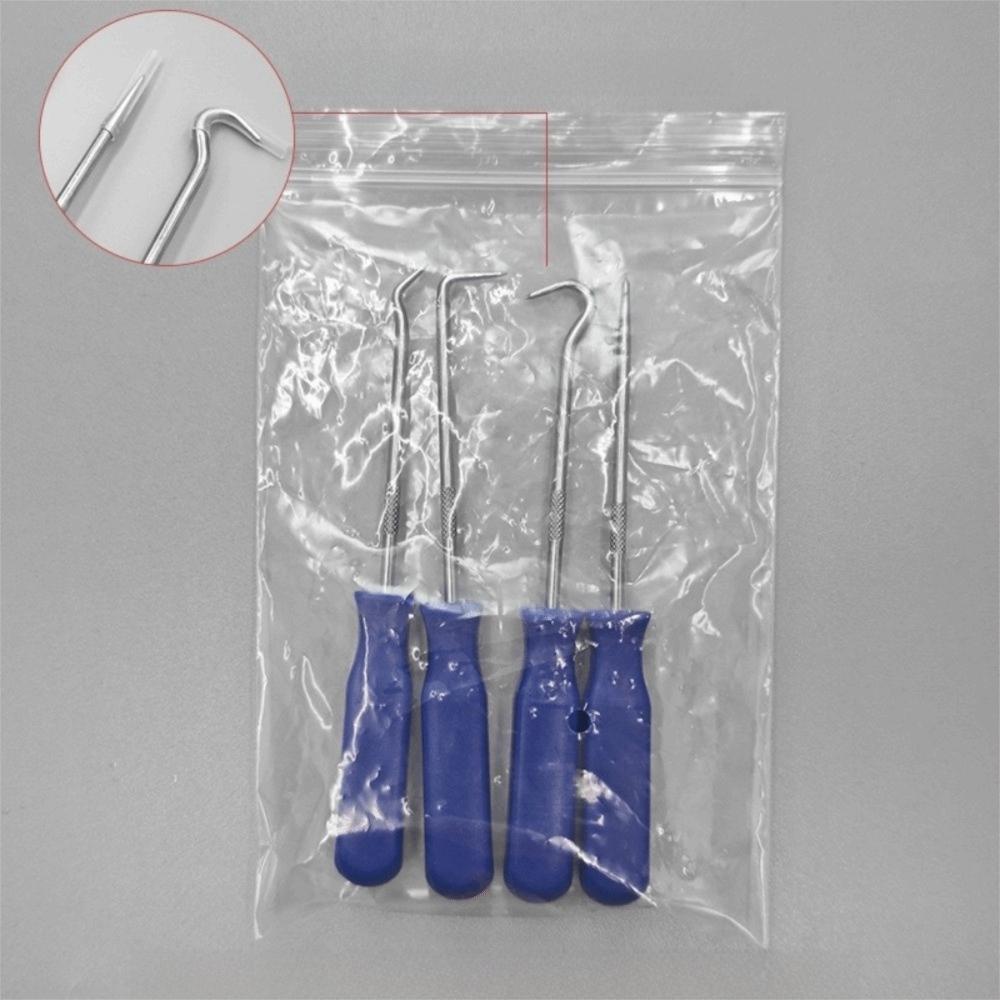 4PCS Stainless Steel Car Pick Hook Set ABS Handle Oil Seal Puller Maintenance Technician