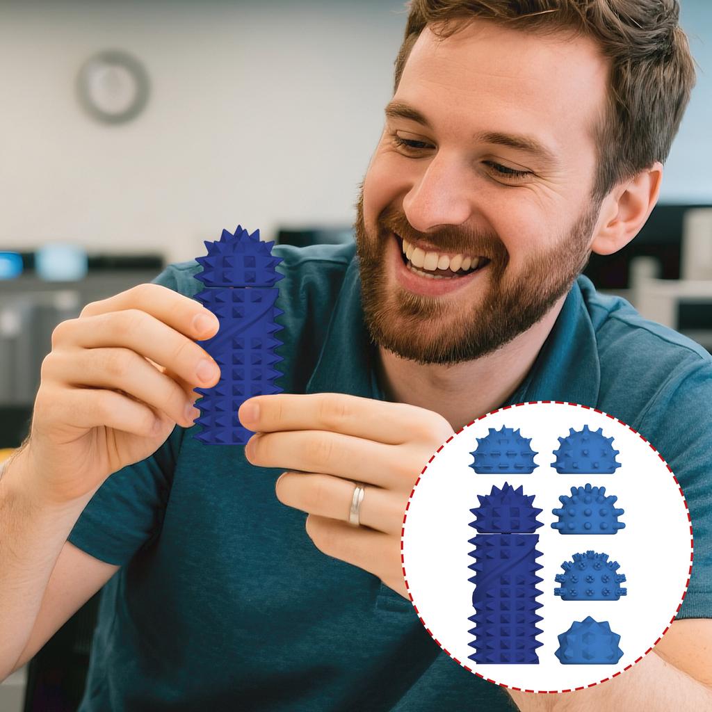 Silicone Stress-Relief Pain Stim Toy: Fingertip Prick, Spinning Gyro Gear Ball, Polygonal Anxiety Relief