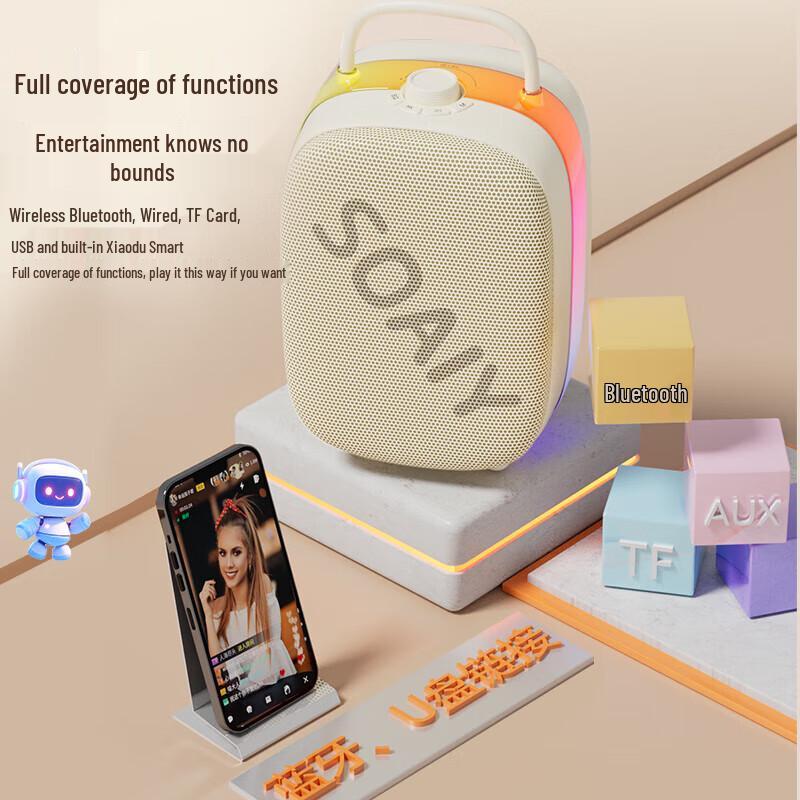 Soai SSK02 AI Karaoke Speaker with Dual Microphones
