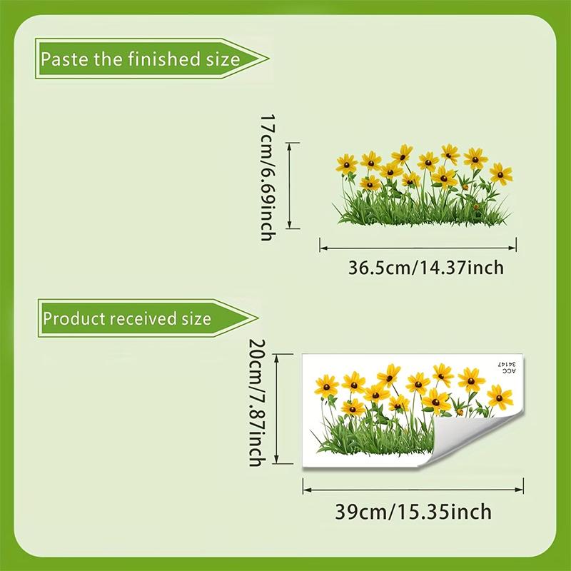 Frisches Blumendekor Spülbereich Hintergrundwand Aufkleber Badezimmer Wanddekoration Selbstklebend Abnehmbar Wasserdicht Kreativer Aufkleber