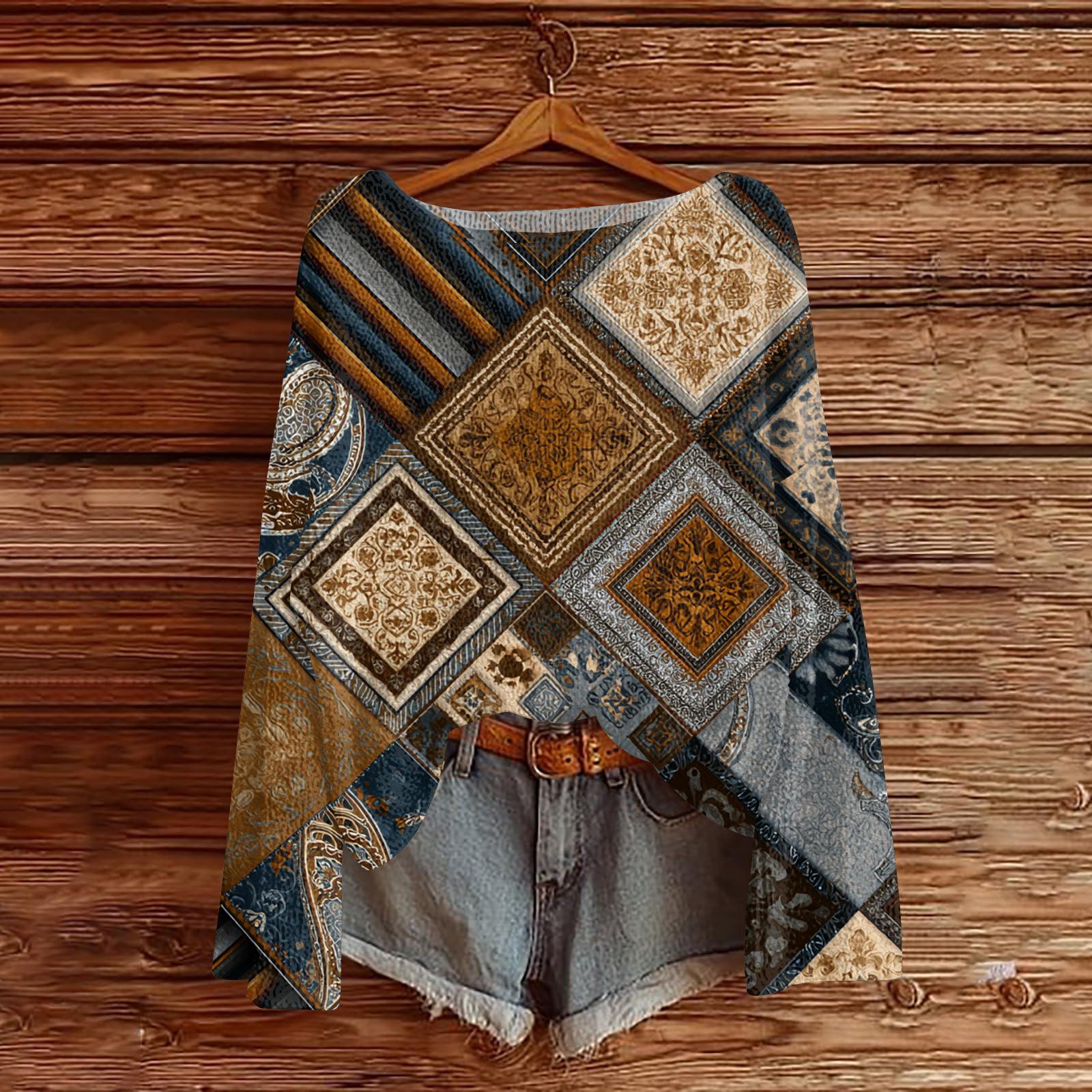 

Женский легкий свитер повседневный с длинным рукавом вязаный винтажный с цветочным принтом пуловер S