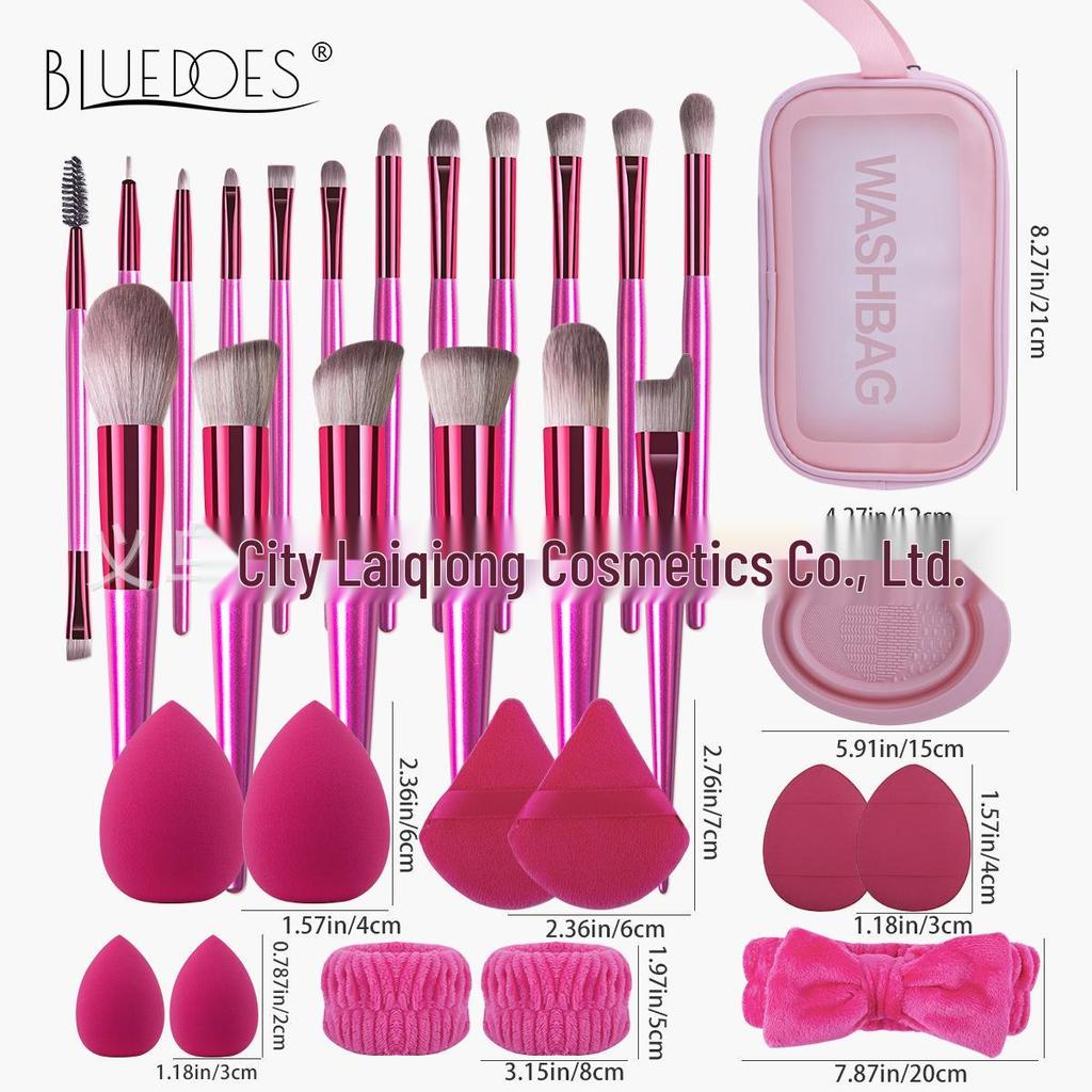 33-Piece Makeup Brush Set with Super Soft Beauty Sponge and Eyeshadow & Foundation Brushes