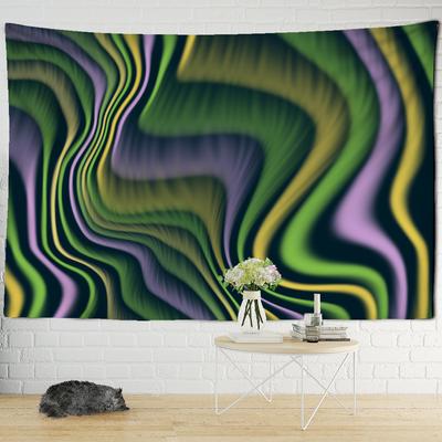 Tapeçaria de parede psicodélica Wave Line Bruxaria psicodélica Hippie Bohemianwind Vertigo Quarto Decoração de casa