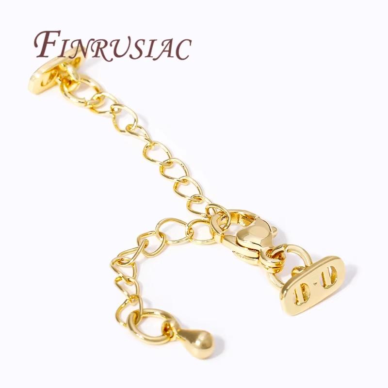 2 Sizes 18K Gold Plated Lobster Clasp with Extension Chain Connector For Jewelry Making,DIY Multi-row Pearl Necklace Accessories