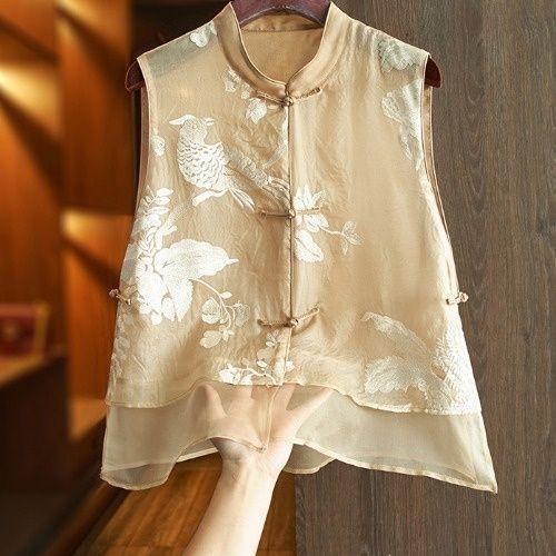 

2025 жилет премиум-класса женский жилет тонкий топ для пожилой мамы жилет женский тренд M [Recommended below 50kg]