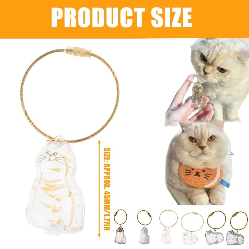 Acrylic Pet Hair Keepsakes Display Box With Rope Cats Furs Collectible Storage Container Keychain Pendant Home Decors