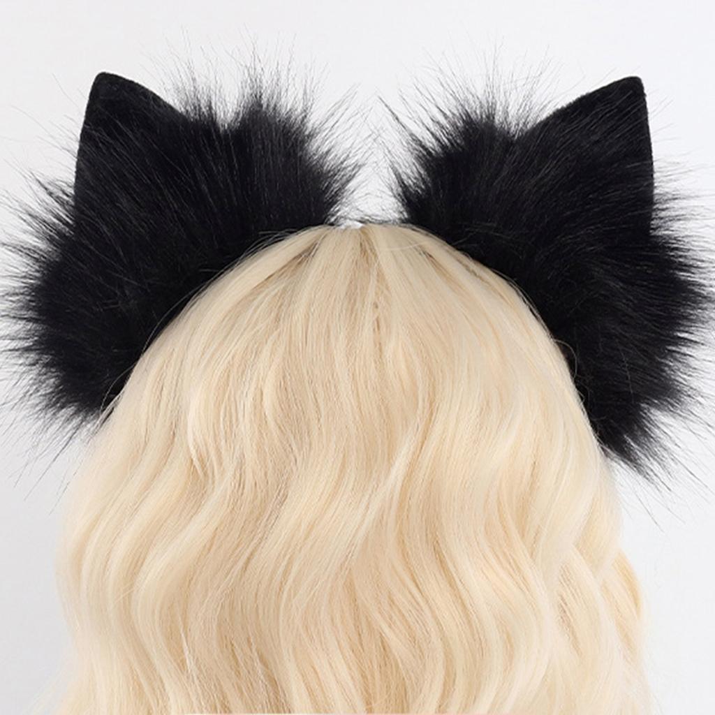 Fuchs Kostüm Zubehör Kunstpelz Fuchs Schwanz und Ohren Stirnband Set Tier Halloween Cosplay Kostüm Damen Herren Geschenke
