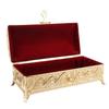 Alloy Trinket Storage Box Soft Velvet Lining Keepsake Chest Vintage Jewelry Box  Dressing Table Use
