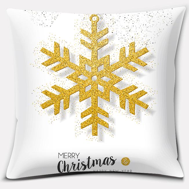 Gold Christmas Decoration Series Pillow Gift Home Office   Bedroom Sofa Car Cushion Cover