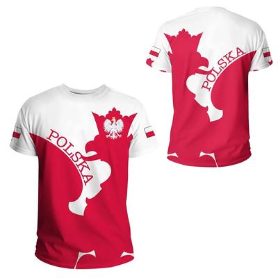 Polen Flagge National Emblem T-Shirts 3D Druck T-Shirt Sommer T-Shirt Mode Kinder Casual Junge Mädchen Unisex Rundhals T-Shirt
