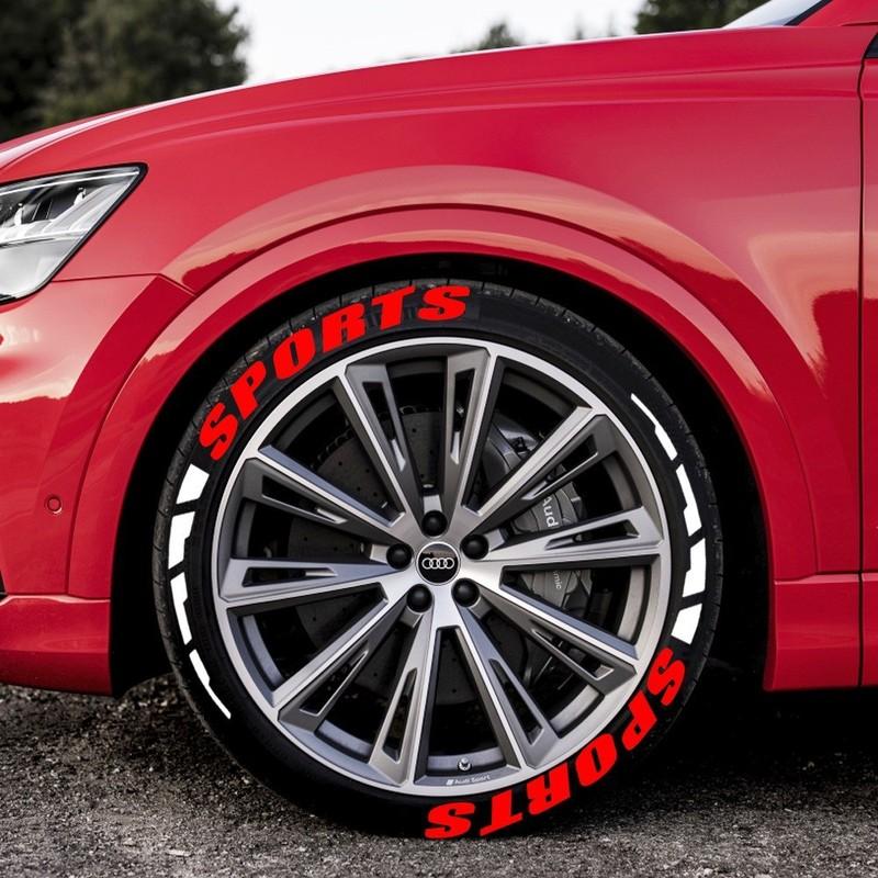 4/8pcs Car Tire Wheel Stickers Car Tuning Universal 3D Permanent PVC Joined Tire Decor Decals Car Tyre Personalized Stickers