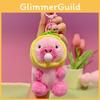 Charming Capybara Plush Keychain With Pink Hood Bubble Design Cute Gift