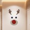 Christmas Door Window Stickers Felt Cloth Cartoon Snowman Santa Claus Elk Wall Sticker For Winter Xmas New Year Decoration Decal