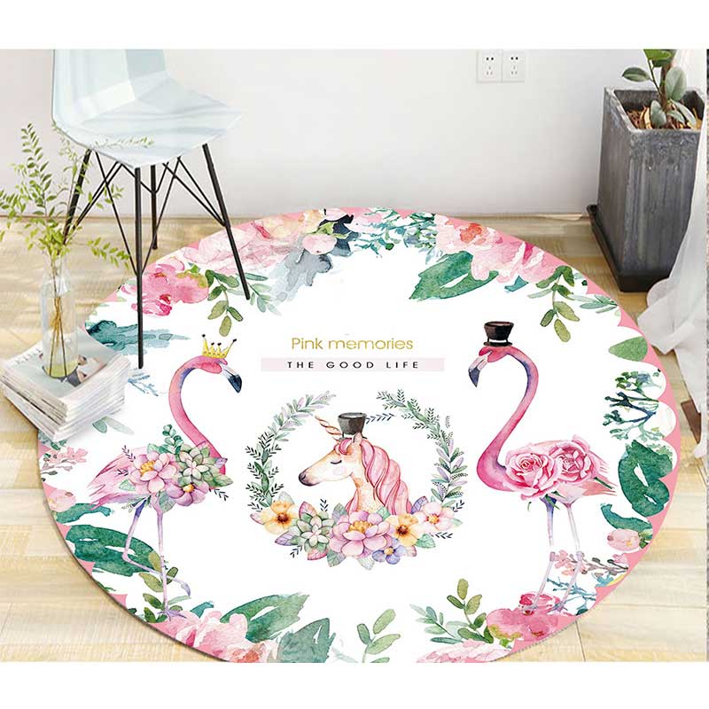 

Декоративний килим з мультяшним малюнком для вітальні, спальні, ванної кімнати, фланелевий бавовняний протиковзкий килимок Diameter 60cm