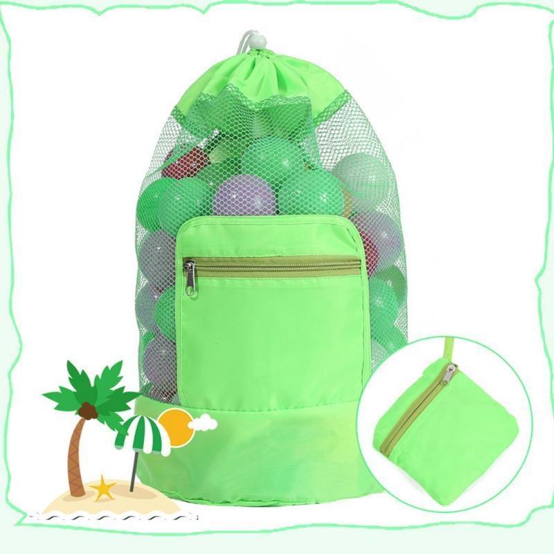 1Pc Foldable Beach Bag Sand Away Beach Mesh Toy Sea Shell Tote Kids Toy Storage Bag
