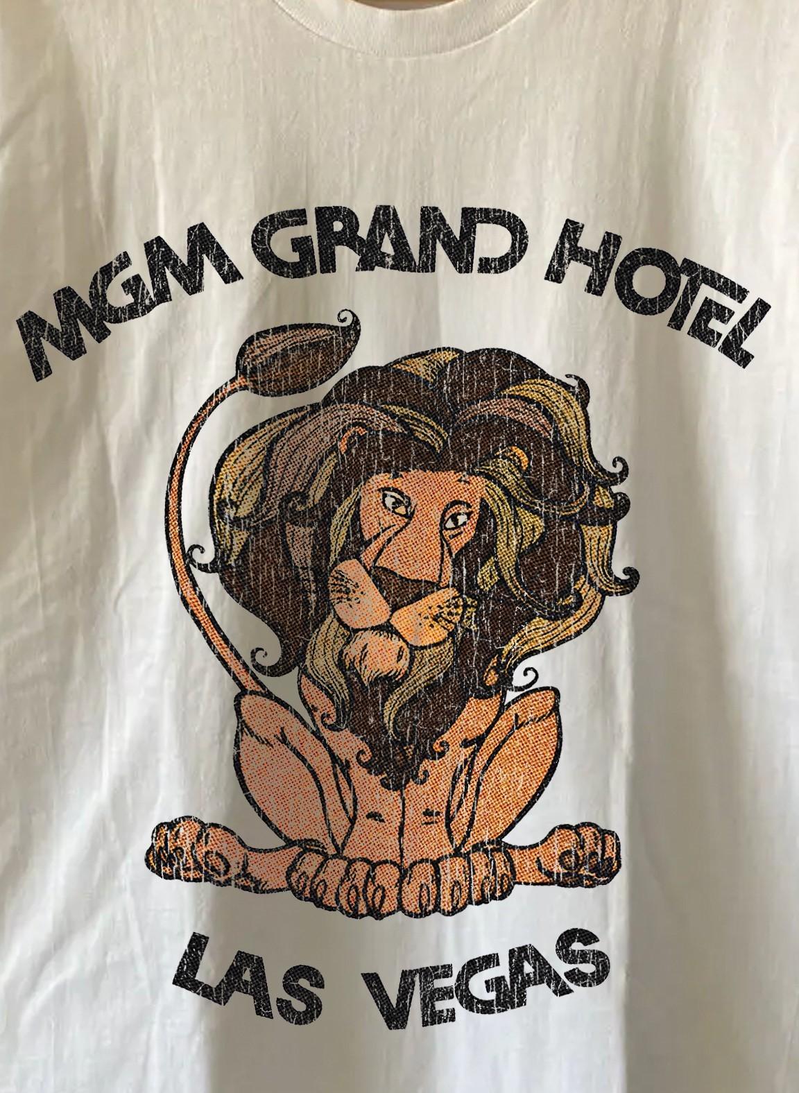 MGM Grand Hotel Aged White T-Shirt S L
