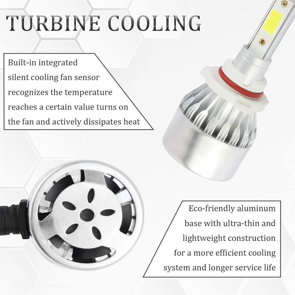 Vvag 2PCS 9005/HB3 LED Bulbs For Automotive, 3800LM 6000K Car LED Headlight Bulb, Universal High Beam And Low Beam Car Accessories, Plug & Play