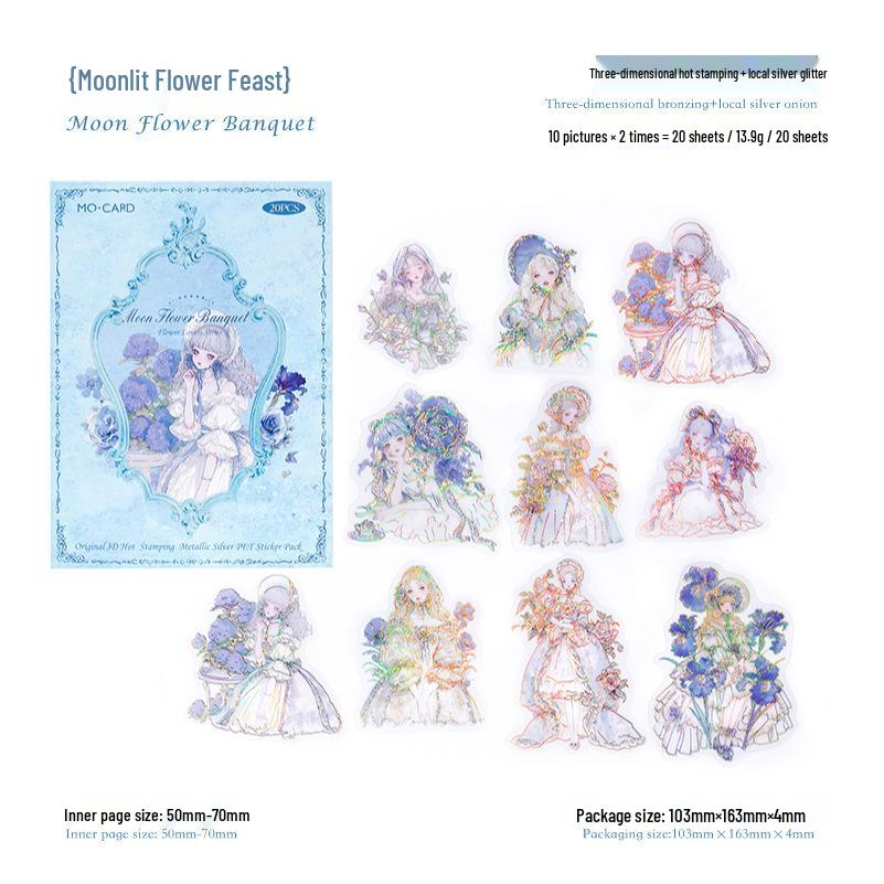 Momo PET 3D Flower Lovers Retro Girl Stickers - Journal Pack