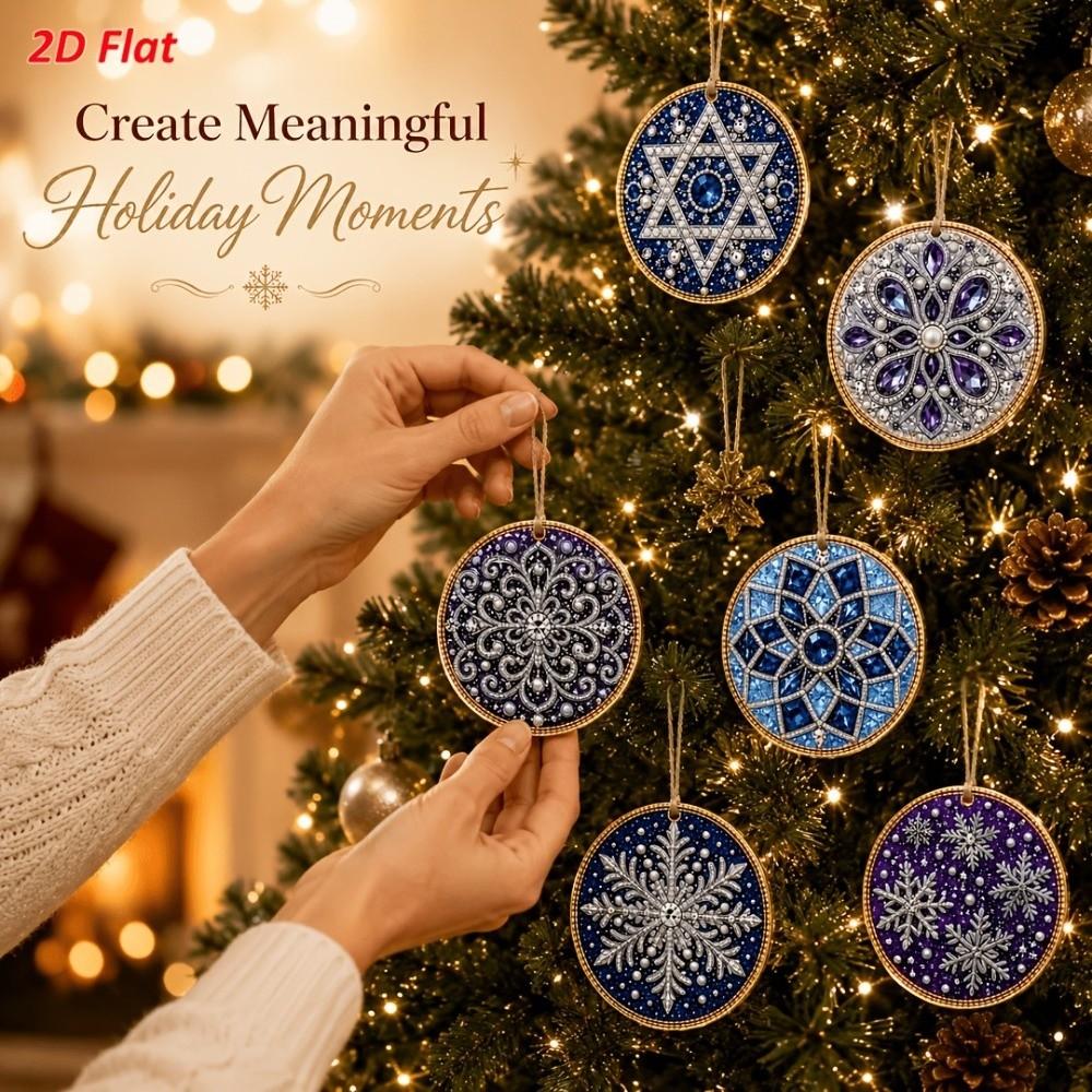 6 Piezas Adornos Navideños de Madera para Manualidades Papá Noel Adorno Colgante para Árbol de Navidad Tema Navideño
