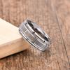 [Rockyu] Accessories Rings Men's Silver Tungsten Ring Simple 8mm Matte Finish Wide