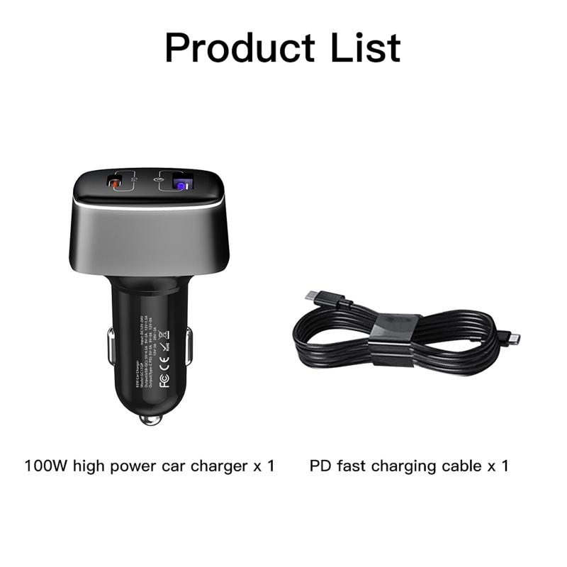 100W High Power Charger Fast Charging Car Charger C Ouble Oors Rone Accessories for  3/for   2