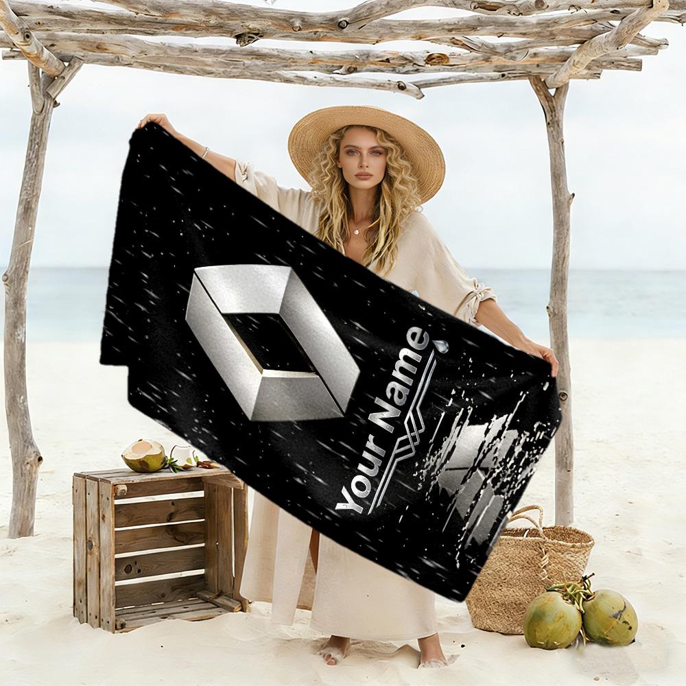 Renault Personalized Name Beach Towel Super Soft & Absorbent Ideal for Travel Outdoor Swim Pool Yoga Surf Camping Hiking Gym Gift Holiday