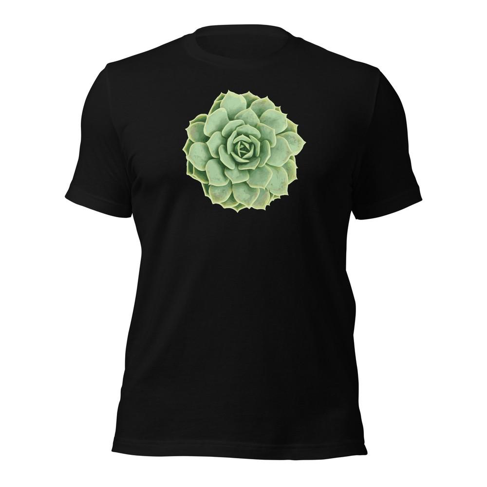 SUCCULENT T-Shirt Desert Cactus Plant Nature s Prickly Green Mandala Black Soft Unisex T-Shirt XXL