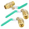 3Pcs Ball Valve Dual Male 12in Thread Switch Water Pipe Tube Thickened Brass Shut Off Valve