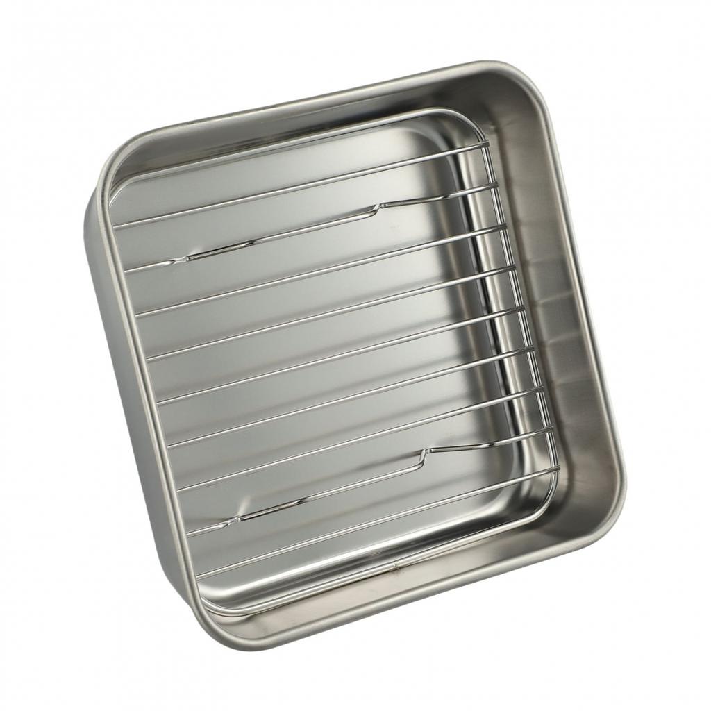 Stainless Steel Cake and Cookie Pan Set with Practical Cooling Rack Feature