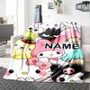Customizable Sanrio1 Throw Blanket – Personalized Name, All-Season Cozy Snug Blanket, Machine Washable, Personalized Blanket