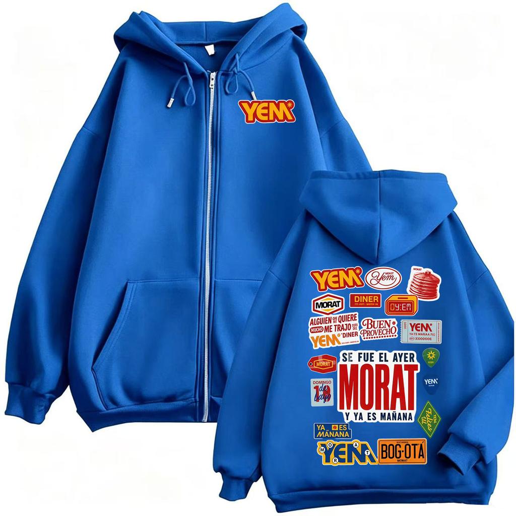 Morat Yem Manana Zipper Hoodie Unisex Fashion Hip Hop Sweatshirt Jacket Men's High Quality Zip Up Hoodies