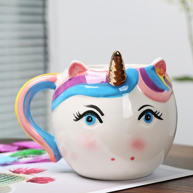 Jednorożec Ceramiczny Kubek Mleko Kubek Śniadaniowy Tęczowy Koń Kreskówka Kubek Biurowy Domowy Kreatywny Kubek