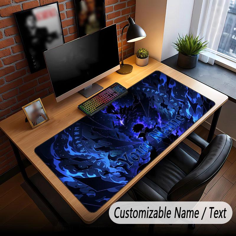 Custom Name Extended Mouse Pad,Solo Leveling Gaming Desk Mat For Home Office Desktop Decor