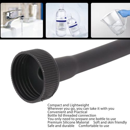 Lightweight, convenient, and portable enema bottle with a silicone lid and threaded nozzle. Gentle on the skin. (Single-hole)