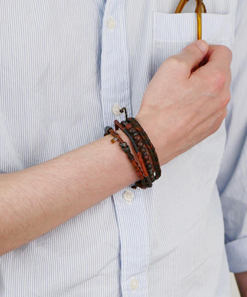 Wakami Earth Men'S Brown 0605-70 Knot Bracelet
