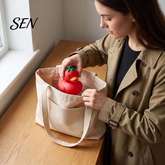 Fun Gifts for Boys Girls Tomato Duck Squishy Toy, Slow Rebound Stress Relief Squeeze Cute Fruit Safe Material Balls Fidget Soft Sensory Decompression
