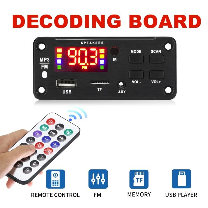 Car MP3 Player Decoding Module Bluetooth-compatible Decoders Board 2x25W Amplifier Decoding Module with Remote Control