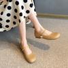 708-3 Spring temperament flat shoes one-word belt design versatile Mary Jane shoes fattened and widened large size women's shoes