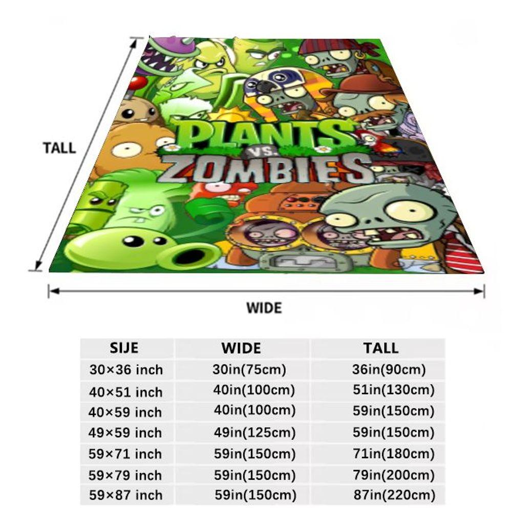Vibrant Plants vs. Zombies Plush Blanket - Colorful Cartoon Print Fleece Throw, Soft and Cozy for Kids, Perfect for Gaming Rooms