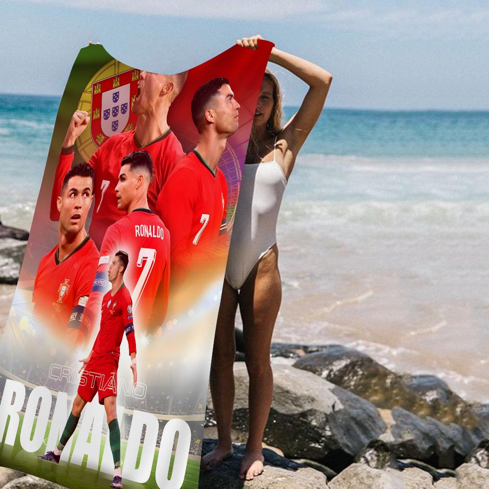 C-Cristiano R-Ronaldo CR7 Beach Towel Summer Kids Large Bath Pool Beach Towel Microfiber Absorbent for Swimming Travel