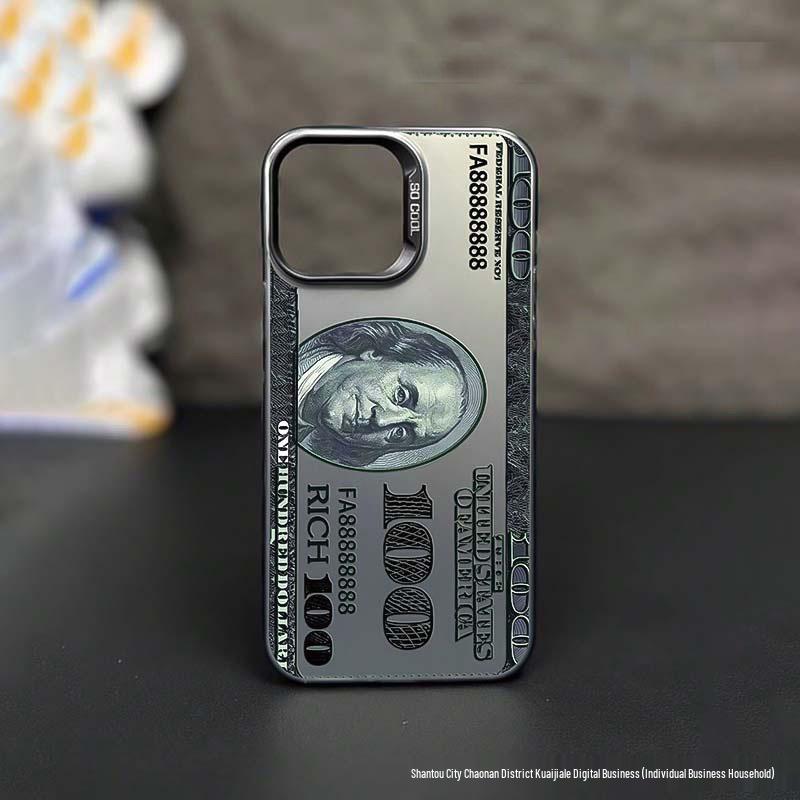 Individuelle Dollar Fashion Handyhülle für iPhone 11/12/13/14 Pro/15/16 Pro Max/17 14 Plus black