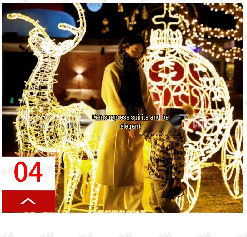 LED Christmas Deer and Cart Outdoor Decorative Lights