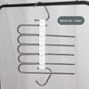 Stainless Steel Multi-Layer Folding Pants Hanger with Clips - Magic Storage Rack for Wardrobe